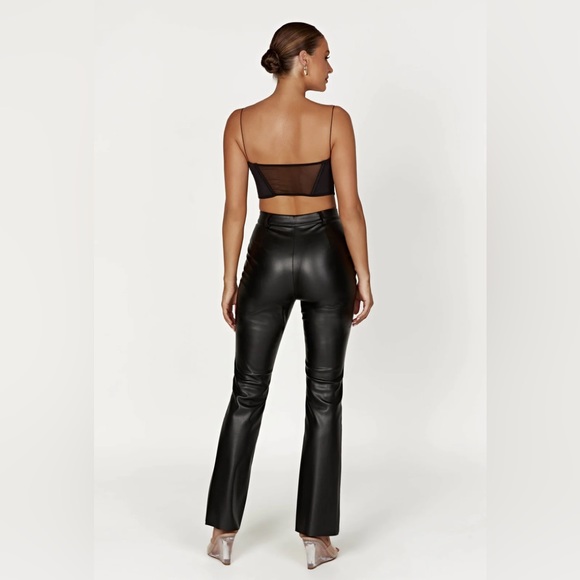 MESHKI- TYRA Straight Leg Faux Leather Pants - Picture 3 of 14